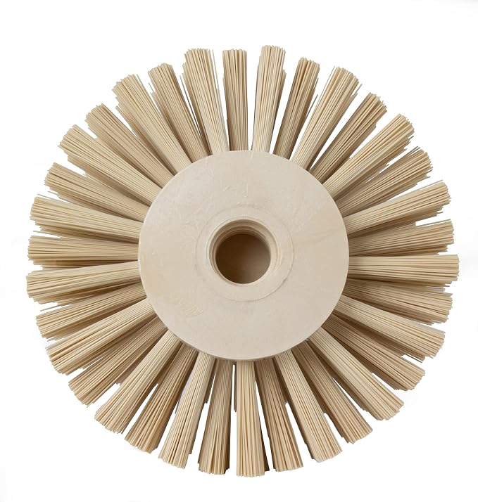 SPARTA Industrial Tank Brush Head Pipe Brush Head, Drain Brush with 3/4" Thread Hole (Handle Not Included) for Commercial Use, Plastic, 5 x 3.9 Inches, Tan (Pack of 2)