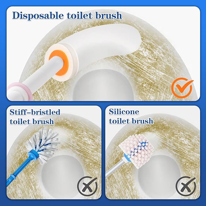 Pack of 40 Disposable Toilet Brush Refills, Designed Exclusively for Automatic pop-up Toilet Brushes. Toilet Brush Refills (Ocean Scent). Not Compatible with Electric Toilet Brushes.(40white)
