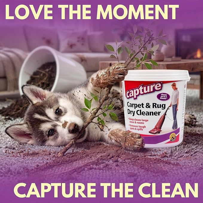 Capture Carpet & Rug Dry Cleaner: Carpet Deodorizer & Freshener Powder - Pet Odor Eliminator - Spot & Stain Remover - Fresh Natural Scent - Carpet Cleaner Powder - Dry Rug Powder Cleaner (2.5 lb)