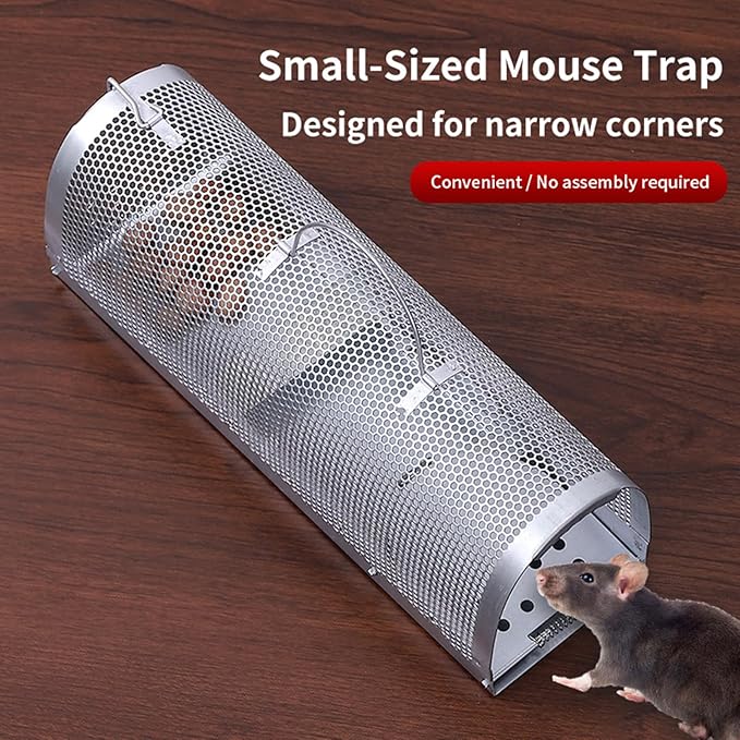 Humane Rat Trap, Automatic Cycle Mouse Trap, No Kill Live Mouse Catch, Mice Trap Cage for Indoor and Outdoor Small Animal - Mouse Voles Hamsters Live Cage Catch and Release (Rat Trap A)