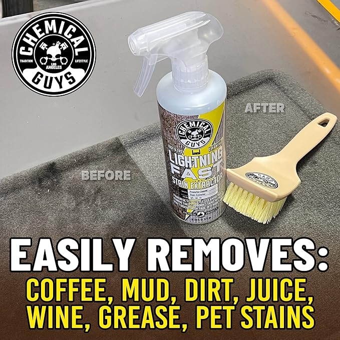 Chemical Guys SPI_191_16ID Interior Deep Cleaning Kit with Lightning Fast Carpet & Upholstery Extractor, Nonsense All Surface Cleaner, Induro 7 Heavy Duty Detailing Brush & 3 Pack Microfiber Towels
