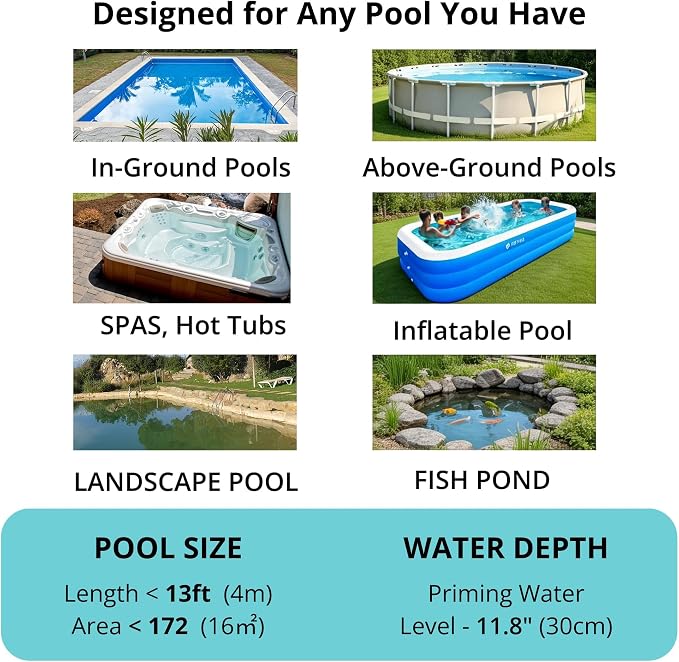 FOTING Cordless Pool Vacuum for Above Ground Pool 19.5 GPM,All Angle&LED Display,Handheld Rechargeable Spa Vacuum Cleaner for Inground Pools for Hot Tub, Debris,Shallow Steps