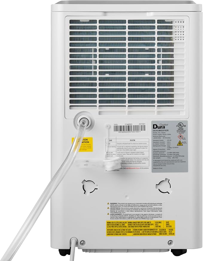 DuraComfort 25Pint Dehumidifier for Basement up to 2500 Sq.Ft, Energy Star Dehumidifier for Home, Portable Dehumidifier with Drain Hose, Humidity Control, Auto Defrost, Auto Shut Off, 24H Timer