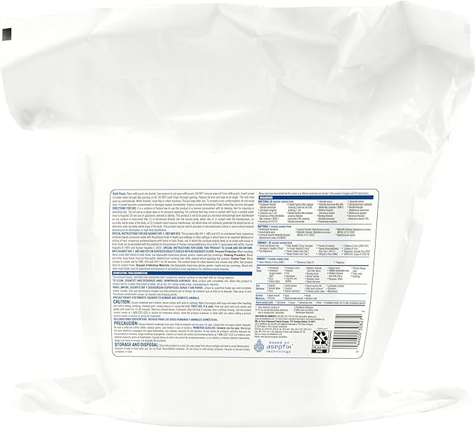 Clorox Healthcare Hydrogen Peroxide Cleaner Disinfectant Wipes, 12" x 11", Refill for Bucket, 185 Count (Package May Vary)