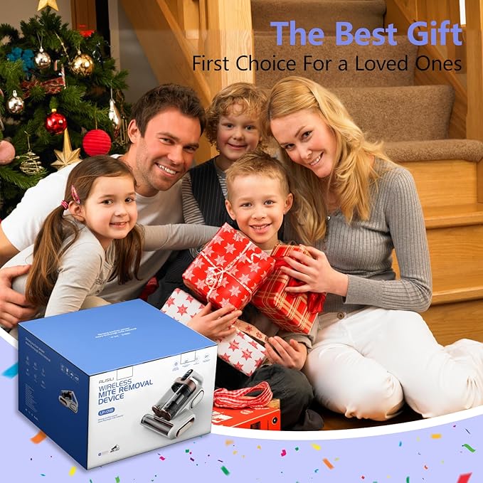 Bed Vacuum Cleaner, Mattess Vacuum with 16Kpa Powerful Suction 253.7nm UV-C Light, Ultrasonic Technology, 42000 RPM/Min Brushroll, Cordless Handheld Vacuum with Dual Bins for Dust, Pet Hair,etc