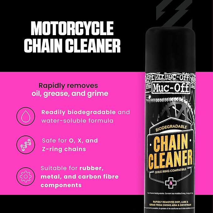 Muc-Off Motorcycle Chain Cleaner, 16.9 fl oz - Chain and Degreaser Spray for Cleaning - for On and Off-Road