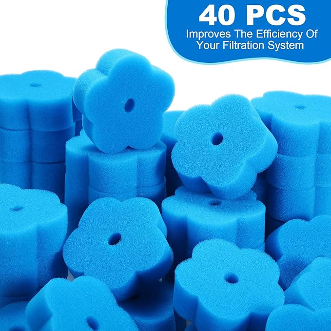 Patelai 40 Pcs Hot Tub Sponge Spa Cleaning Sponges for Hot Tub Oil Absorbing Cleaning Scum for Spa, Bathtub and Swimming Pool to Soak up Oils Bathtub Accessories(Flower)