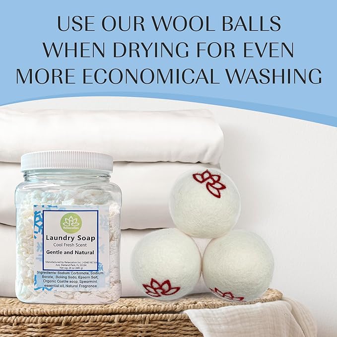 Natural Laundry Detergent Soap | Hypoallergenic Deep Cleaning Washing Powder | Eco-Friendly, Safe, and Effective with BORAX, SODA ASH, EPSOM SALT, BAKING SODA and CASTILE SOAP (65 Loads)