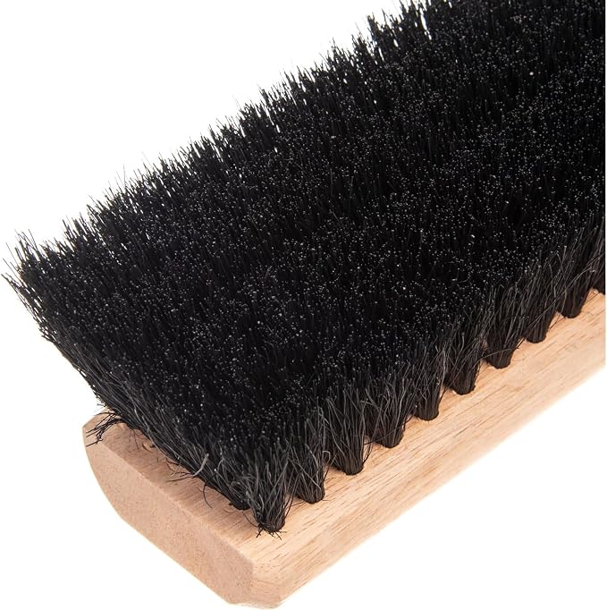 SPARTA Flo-Pac Floor Sweep with Natural Tampico Bristles, Heavy Duty Broom Head for Indoor and Outdoor Use on Rough Surfaces, 36" Long, 6 Count, Black