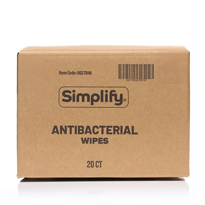 Simplify Hand Wipes 20 ct (24 pack, 480 Total Wipes). Gentle Cleansing with Aloe, Scented and Dermatologist Tested