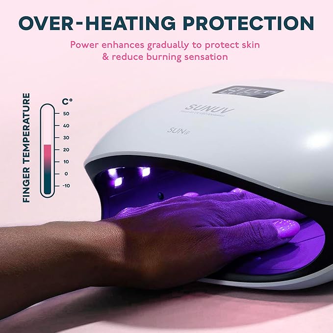 SUNUV UV LED Nail Lamp, UV Light for Nails Compatible with All Gel Polish, 36 LEDs with 4 Timer Settings, LCD Display for Home Salon (Black)