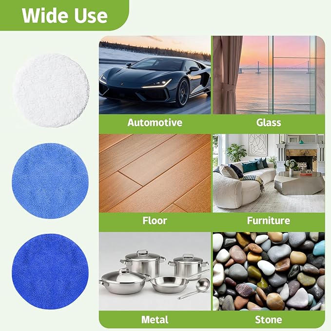 20 Pack Car Polishing Pads, Mix Car Polishing Bonnet Buffing Pads, 12*Microfiber+8*Woollen Car Polisher Buffer Pads, 5" - 6" Car Buffer Pads for Car, Glass,Instruments, Cameras, Furniture, Metal, Wood
