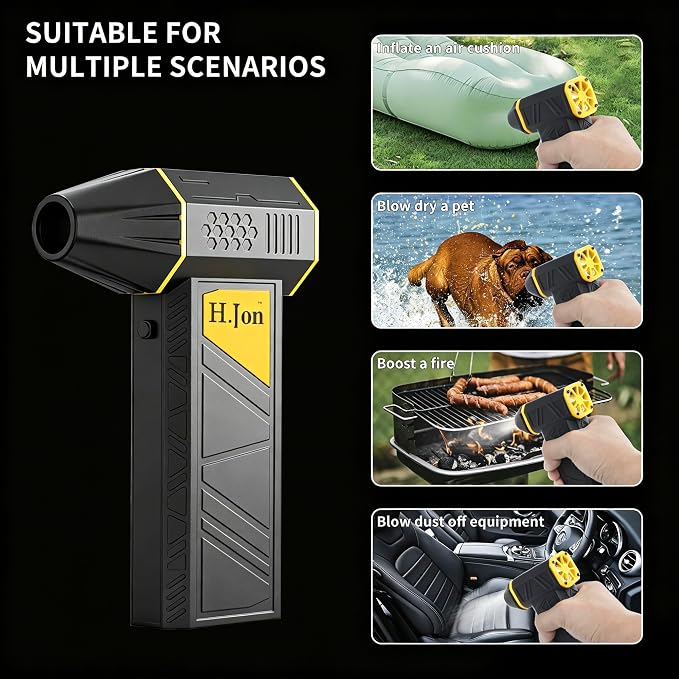Compressed Air Duster, 130000RPM Electric Air Duster, Rechargeable Cordless Air Blower with 2-Gear Turbo Fan, Canned Air Alternative for Keyboard, PC, Computer, Car, Home & Outdoor Camping Use 8000mAh