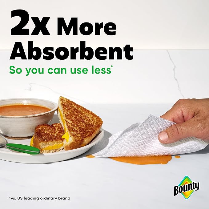 Bounty Select-A-Size Paper Towels, White, 2 Mega Rolls : 8 Regular Rolls (Pack of 6)