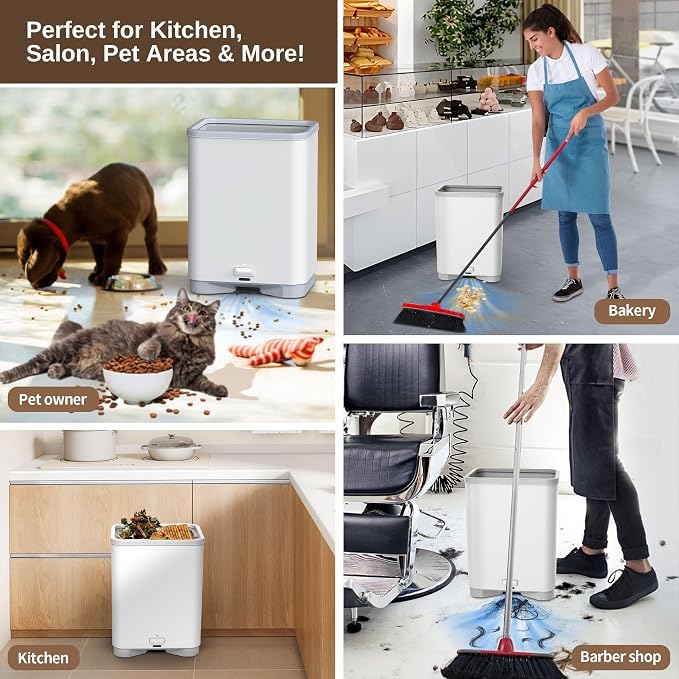 Touchless Vacuum Automatic Dustpan with 2 Operation Modes - Ultra Fast & Powerful Corded Canister Pet Vacuum Electric Dustpan for Sweeping Pet Hair, Salon, Food Crumbs & Dirt