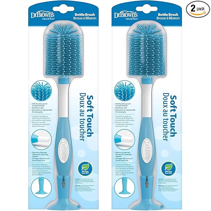 Dr. Brown's Soft Touch Bottle Brush, Blue (Pack of 2)