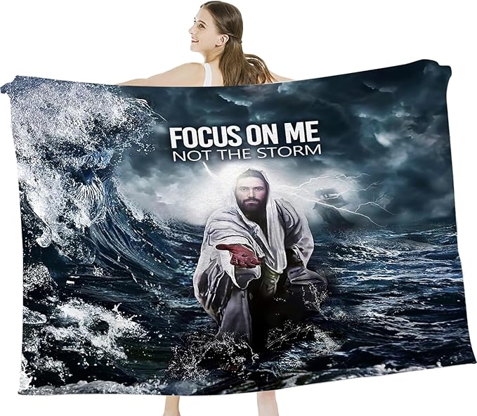 Tijuboni Christian Jesus Throw Blanket Religious Faith Gifts for Women Men Girls Boys Kids Adults Soft Flannel Fleece Blanket for Couch Sofa Bed Home Decor 40"x50"