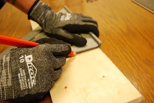 MAGID Touchscreen ANSI A6 Cut-Resistant Work Gloves, 1 Pair, 13-Gauge, Nitrile Coated, 7/Small,Dark Gray