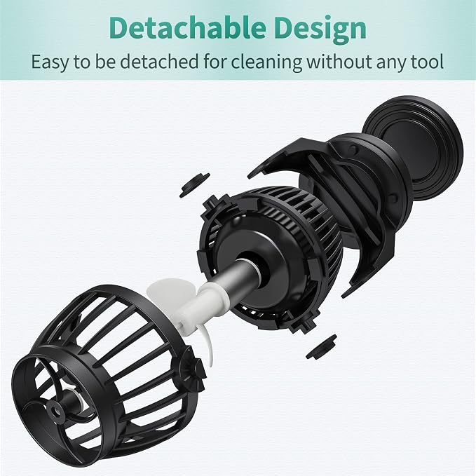 Uniclife Aquarium Wave Maker for 120-300 Gallon Fish Tanks 3400 GPH Adjustable Circulation Pump with Controller and Strong Magnetic Suction Base Submersible Power Head for Fresh and Salty Water