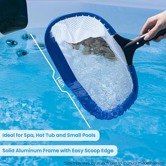 Poolvio 14" Pool Net with Diamond Ultra-Fine Mesh & 12 FT Telescopic Pole