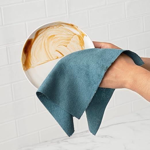 Restaurantware-Clean Tek Professional 11.8 x 11.8 Inch Microfiber Towel Rolls, 30 Reusable Towel Rolls - 30 Tear Away Sheets Per Roll, Perforated, Teal Microfiber Cloth, For All The Cleaning Tasks