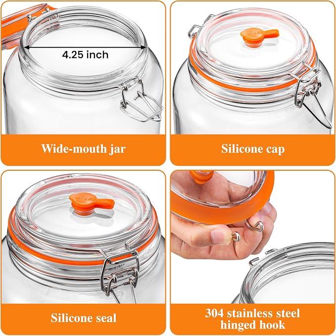 1 Gal Fermentation Kit, Jars, Weights & Airlocks, 2 Pack | Perfect for Sauerkraut, Kimchi, Kombucha and Pickles