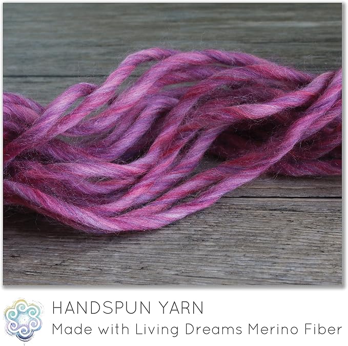 Living Dreams Yarn Festival Merino Wool Fiber. Colorful Combed top roving for Hand Spinning, Needle Felting, Wet Felting, soap Making and Dryer Balls. Chitty Chitty