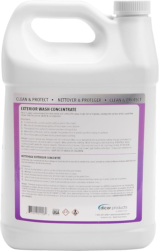 Dicor CP-EWC-1GL Black Streak Remover Exterior Cleaning Care for RV and Vehicle Surfaces, White