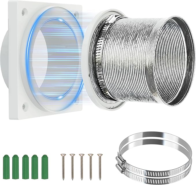 Magnetic Dryer Vent Coupling-Quick Connection and Disconnection,Dryer Vent Hose Magnetic Connector Kit,Strong Magnetic Self-connection Easy to Clean Quick Connector with 4 inch Hose