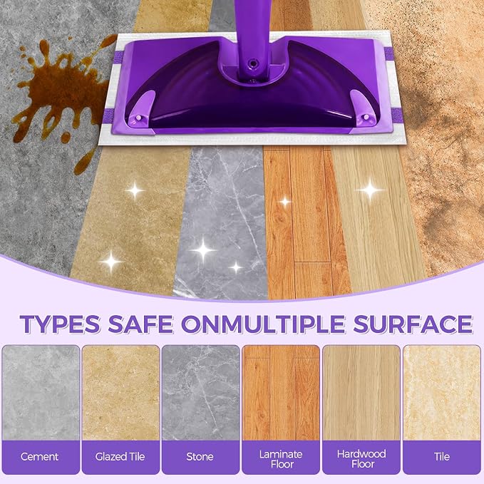 100Pcs Disposable Mop Pads Refills, Compatible with Swiffer WetJet, Thick Dry/Wet Floor Cleaning Pads for Hardwood, Tile & Laminate