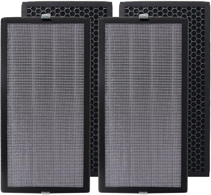 PUREBURG Replacecment Filter Compatible with Kenmore SMART 2300e Series PM4030 Air Purifier Part KF465, 2 Set (4 Filters) H13 HEPA Activated Carbon 3-Stage Filtration