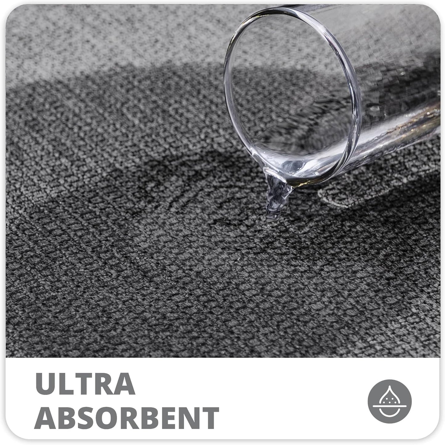 Bath Mat,Ultra Thin Bathroom Runner Rugs,Large Bath Mats for Bathroom,Quick Dry,Non-Slip,Machine Washable,Low Pile,Bath Rug,Shower Outside,Sink,Home Decor Accessories.Dark Grey,1'9"x3'11"（21x47inch）