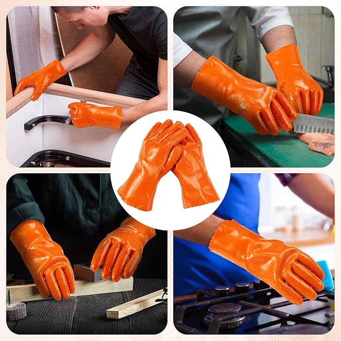 5 Pairs Sewer Snake Glove PVC Non Slip Sewer Gloves Drain Cleaning Glove Plumbing Tools for Professional Plumber