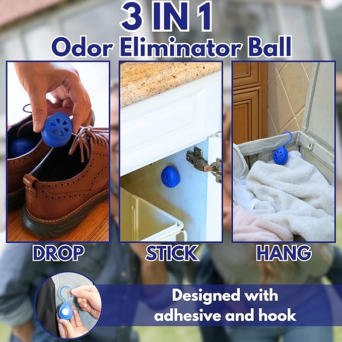 Air Jungles Home & Car Essentials Bundle – Ocean Scent Odor Eliminator Balls (6 Count), Car Vent Clips (6 Pack), and Flushable Wipes (6 Packs, 300 Wipes) – Air Freshener & Cleansing Set