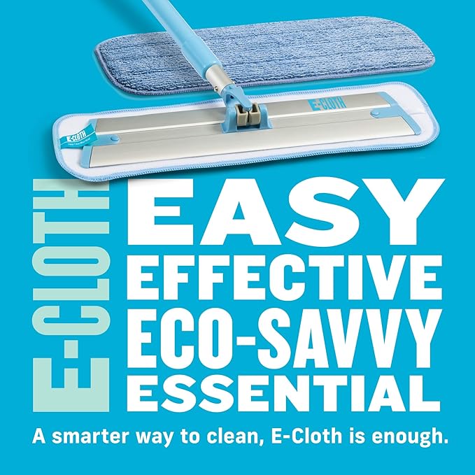E-Cloth Deep Clean Microfiber Mop - Reusable Mop Pad for Home Cleaning, Hard Floors, Wood, Tile or Laminate, Use Wet for Cleaning or Dry for Dusting, No Refills or Spray Needed, Extra Replacement Head