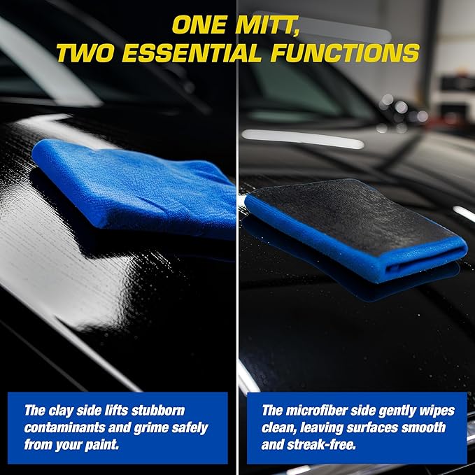 Nobu's Garage - Clay Mitt & Clay Bars Auto Detailing Kit with Waterless Car Wash Ceramic Detail Spray - Car Detail Spray & Lubricant, Quick Detailer Cleaner & Luber - Automotive Claybar Glove