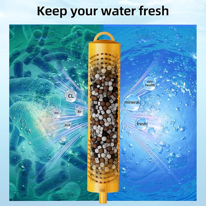 vibement Spa Mineral Sticks for Hot Tub, Hot Tub Mineral Stick Filter Cartridge, with 4 Months Lifetime Universal for Pool and Hot Tub to Keep Water Clear(2pcs, Yellow)