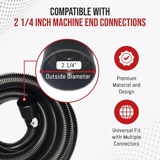MP Maresh Products Compatible Replacement for Shop Vac Hose and Ridgid Style Wet Dry Vacuum Cleaner - Commercial Heavy Duty Vacuum Hose with Crushproof Design and Air Suction Control - 30'