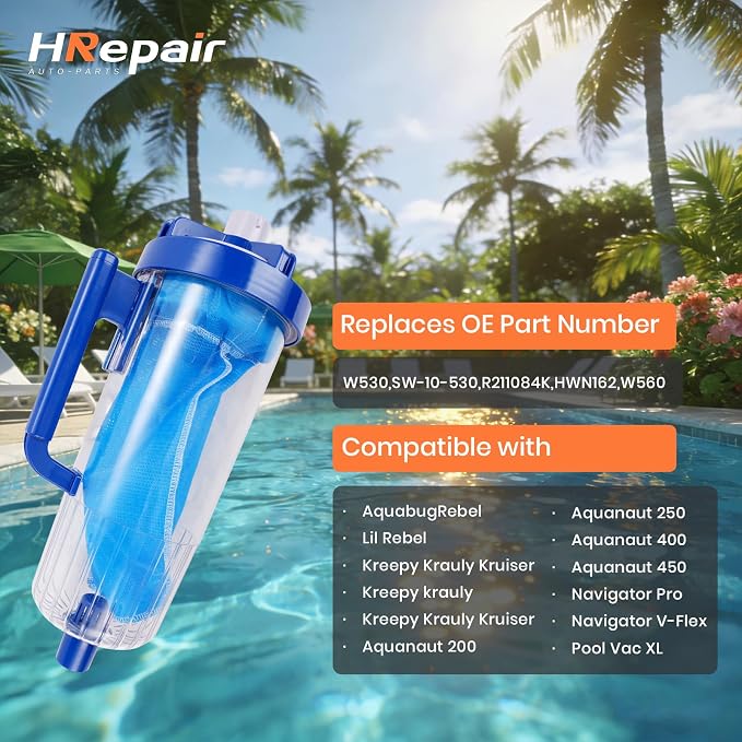 Pool Leaf Canister Replacement Hayward W530 Leaf Catcher fits Pool and Spa Cleaners- Inline(With Mesh Bag)