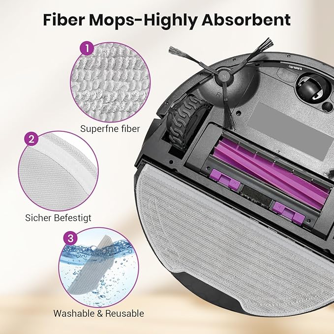E20 Plus Replacement Parts for Eureka E20 Plus Robotic Vacuum Cleaner Parts with 2 Roller Brush, 4 HEAP, 6 Mops, 8 Side Brushes,1 Screwdriver, 1 Clean Brush