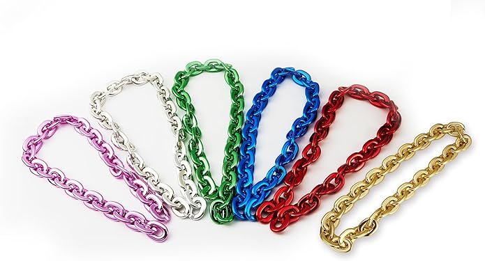 Passed colorfast test,Large Plastic Chain Necklace, 2 Pack / 4 Pack Optional,Hip-hop Rapper Big Chunky Fake Necklace , Super long Detachable, Non-fading Party Clothing Plastic Jewelry Necklace Decoration, Women and Men.