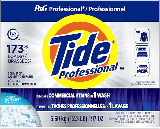Tide PRO Laundry Detergent Powder Bulk, Removes Hotel, Restaurant and Healthcare Stains in One Wash, Commercial Use, 173 loads, 197 oz