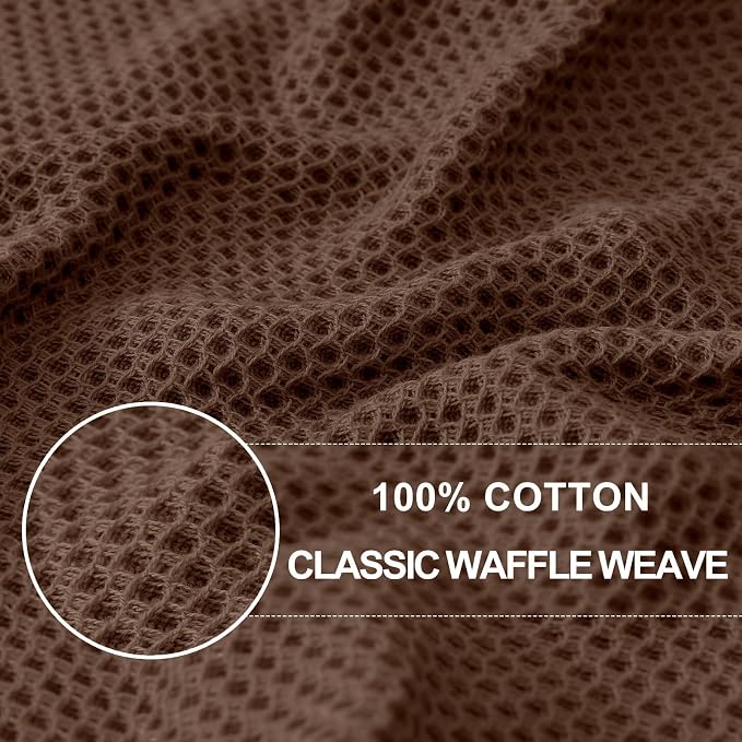 Homaxy 100% Cotton Waffle Weave Kitchen Dish Cloths, Ultra Soft Absorbent Quick Drying Dish Towels, 12 x 12 Inches, 18-Pack, Coffee