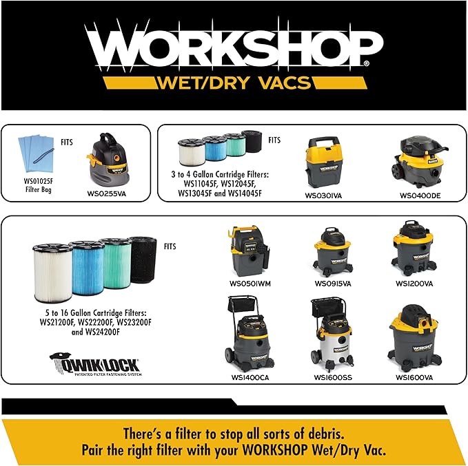 WORKSHOP Wet/Dry Vacs WS0255VA 2.5-Gallon 1.75 Peak HP Shop Vacuum Cleaner