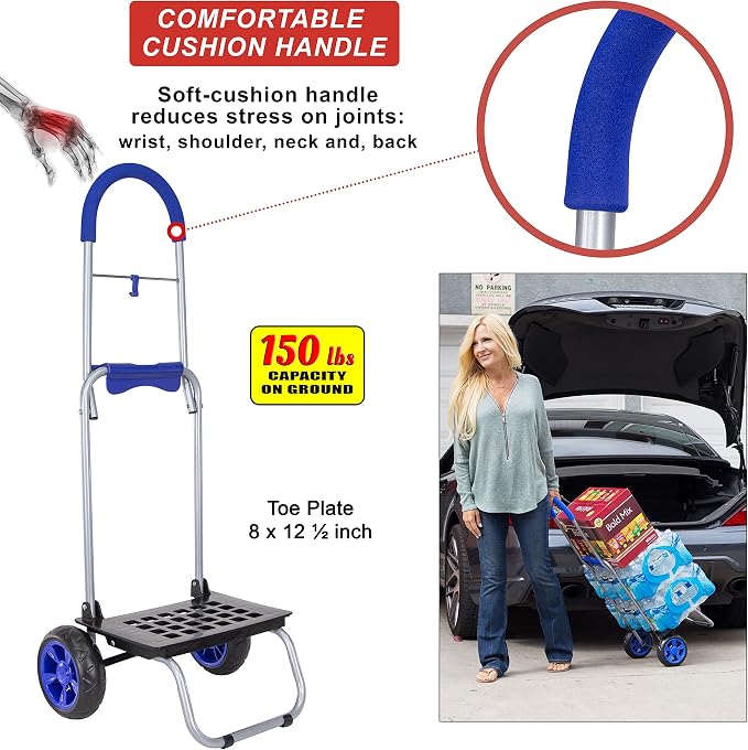 dbest Products Trolley Dolly MM, Blue Handtruck Cart Hardware Garden Utility