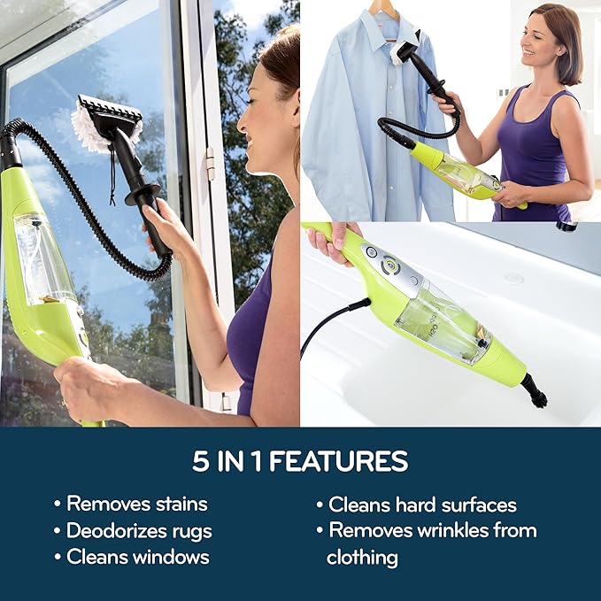 H2O HD Dual Blast Steam Mop & Handheld Steam Cleaner | 5-in-1 Floor Steamer | Forward-Blast Mop Head | 1500W Power & 450ml Tank | Hardwood, Tile & Laminate Cleaner