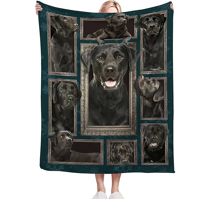 Labrador Retriever Dog Blanket Gifts and Decor - Cute Throw for Girls, Women, Kids, Adults - Soft Warm Cozy Fleece for Couch, Sofa, Bed 50"x40"
