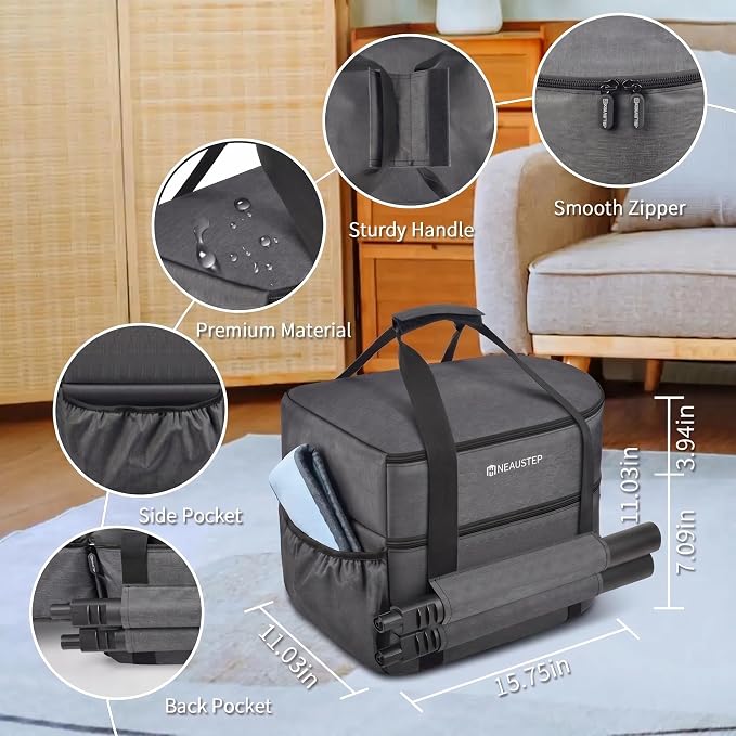 Bag for Wagner Spraytech 0282014 905e/915e/925e Portable Steam Cleaner, Foldable Handheld Steamer Storage Case for 18 Accessories Cleaning Brushes, Wallpaper Steam Plate with Pockets-Bag Only