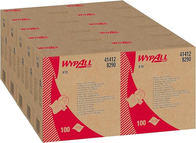 WypAll 41412 X70 HydroKnit Wipers, Blue, 100 sheets/Box