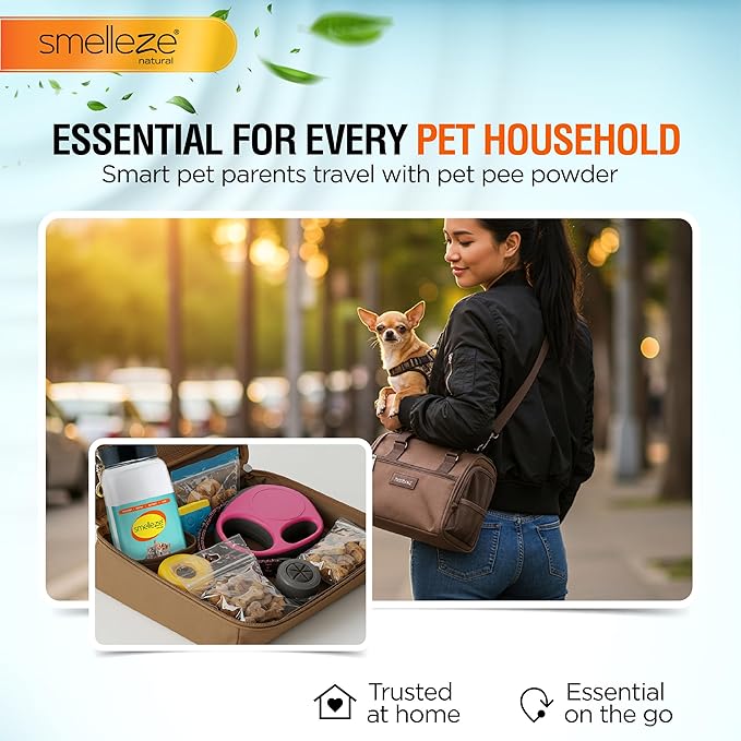 SMELLEZE Pet Pee Powder - Unscented Urine Solidifier for Dog & Cat Accidents - 2 lb Bottle, Handles up to 360 Messes per Bottle - Absorbs 1.5 Cups per Teaspoon in 60 Seconds